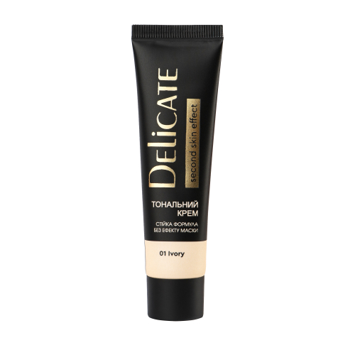 Крем тональний «Delicate», тон 01 Ivory/слонова кiстка, 35ml Крем тональний «Delicate», тон 01 Ivory/слонова кiстка, 35ml