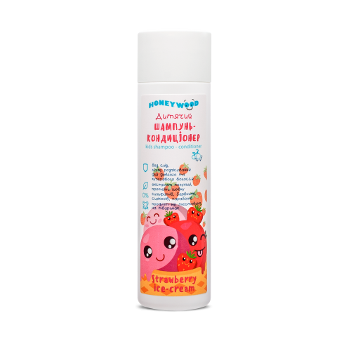 Шампунь-кондиціонер Strawberry ice-cream дитячий «Honeywood», 250 мл Шампунь-кондиціонер Strawberry ice-cream дитячий «Honeywood», 250 мл