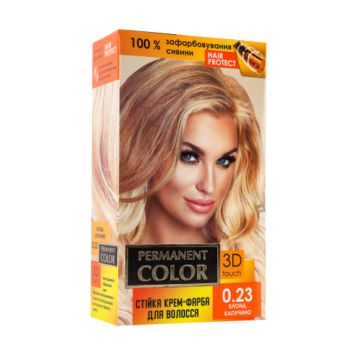 Крем-фарба для волосся з окислювачем «Permanent Color» тон «Блонд капучино» № 0.23 Крем-фарба для волосся з окислювачем «Permanent Color» тон «Блонд капучино» № 0.23