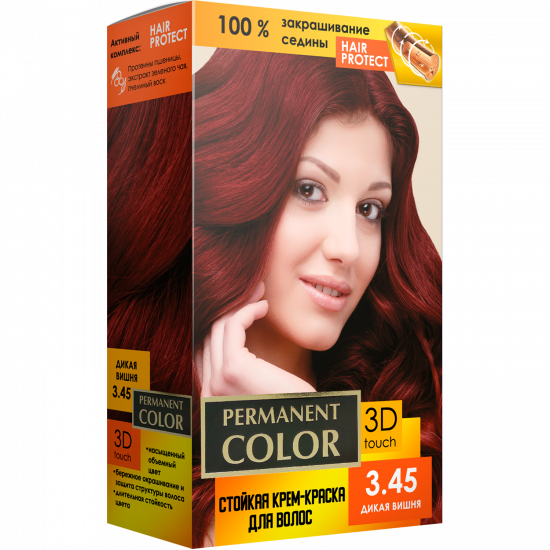 Cream-color for hair with an oxidizing agent "Permanent Color" tone "Wild Cherry" No. 3.45