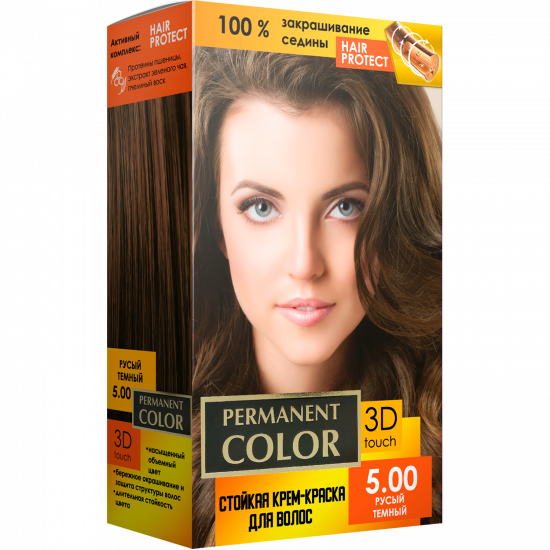 Крем-фарба для волосся з окислювачем «Permanent Color» тон «Русявий темний» № 5.00