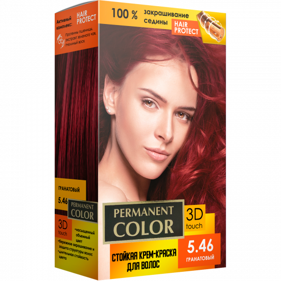 Крем-фарба для волосся з окислювачем «Permanent Color» тон «Гранатовий» № 5.46