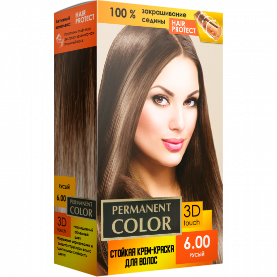 Крем-фарба для волосся з окислювачем «Permanent Color» тон «Русявий» № 6.00
