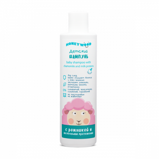 Shampoo with chamomile and milk proteins for children "Honeywood", 250 ml Shampoo with chamomile and milk proteins for children "Honeywood", 250 ml